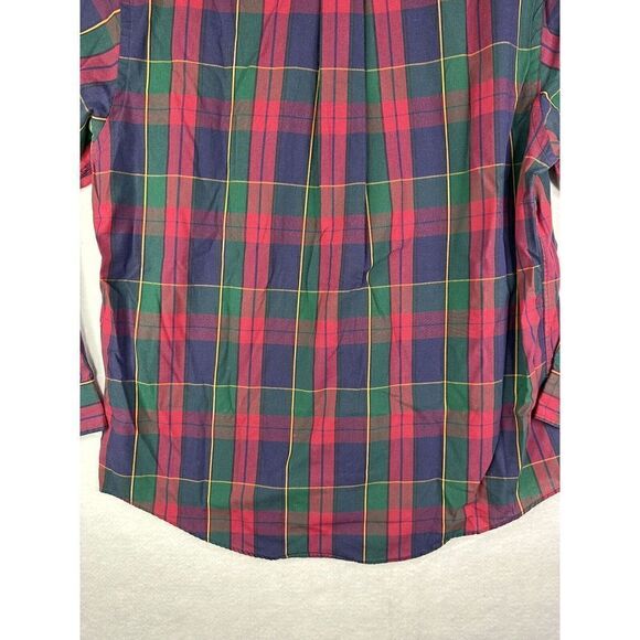 Gant Mens Size Large Red Green Foxhunt Plaid Button Up Long Sleeve Shirt - Picture 6 of 9